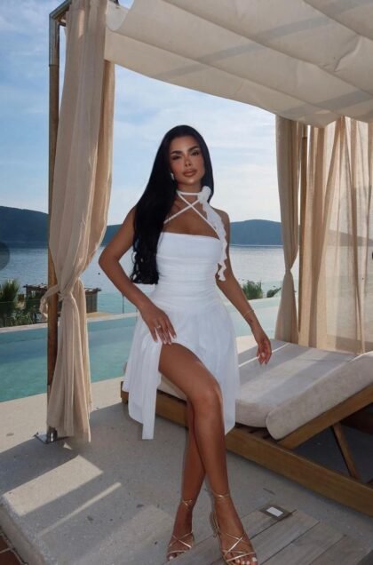 Mini-Robe soirée tulle en blanche